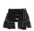 Fringed Lockett, &pound;450, Handbags, Black, Suede, Front view